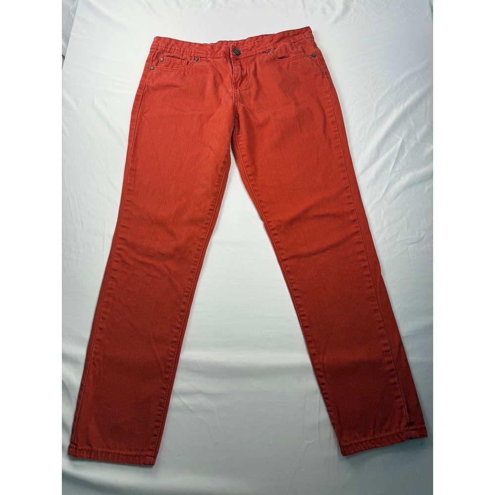 Sanctuary 31x28 Denim Jeans Burnt Orange Rust Straight Leg Stretch Pants Womens